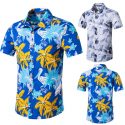 mens beach hawaiian shirt tropical summer short sleeve shirt men brand clothing casual loose cotton button down shirts