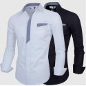 mens business shirt long sleeve turn-down collar single breasted men’s casual shirts plus size s-3xl man fashion clothing