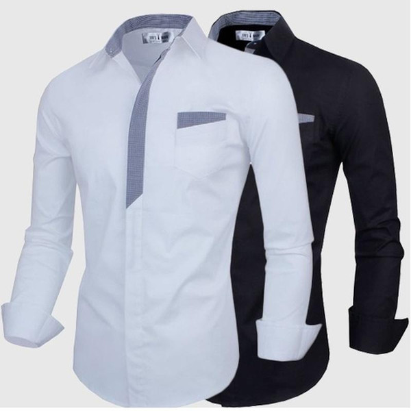 mens business shirt long sleeve turn-down collar single breasted men's casual shirts plus size s-3xl man fashion clothing