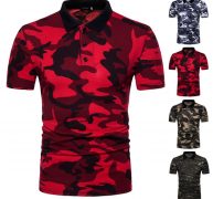mens camo shirt short sleeve casual sports slim fit t-shirt muscle tee 2019 camouflage men fashion t-shirt turn down collar
