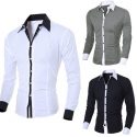 men’s casual shirts blouses fashion casual male personality thin shirt with long sleeves black a man’s