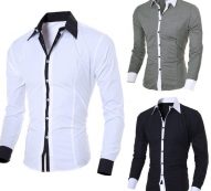 men’s casual shirts blouses fashion casual male personality thin shirt with long sleeves black a man’s