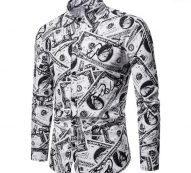 mens designer shirts fashion long sleeve lapel neck mens shirts casual males clothing all dollars print
