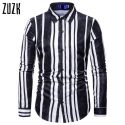 mens dress shirts 2020 new european men’s gradient stripe print loose men’s long-sleeved shirt