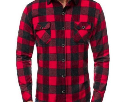 mens dress shirts lapel long sleeve plaid men’s shirt social lattice grid blouse red black white