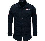 mens pilot shirts long sleeve casual turn down collar ma1 fashion shirt clothing