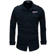 mens pilot shirts long sleeve casual turn down collar ma1 fashion shirt clothing