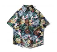 men’s plus size loose men’s shirt 2020 new style short-sleeved printed casual fashion brand shirt men