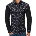 mens printed shirts cotton breathable long sleeve lapel brand business casual shirts