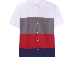 men’s shirt 2020 summer casual fashion color collision short sleeve thin shirt lapel plaid button thin section man