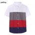 men’s shirt 2020 summer casual fashion color collision short sleeve thin shirt lapel plaid button thin section man