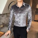 men’s shirt 2021 autumn new slim solid color handsome long-sleeve shirt loose large casual lapel fashion youth men’s wear