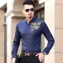 men’s shirt 7xl plus size long sleeve print shirt camisas men’s casual business dress oversized top