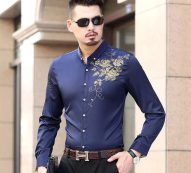 men’s shirt 7xl plus size long sleeve print shirt camisas men’s casual business dress oversized top