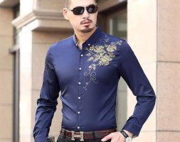 men’s shirt 7xl plus size long sleeve print shirt camisas men’s casual business dress oversized top