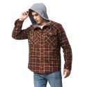 men’s shirt autumn / winter, warm plus velvet blouse, business casual oversize shirt, hooded plaid shirt, jacket shirt