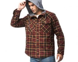 men’s shirt autumn / winter, warm plus velvet blouse, business casual oversize shirt, hooded plaid shirt, jacket shirt