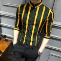 men’s shirt camisa masculina 2020 new summer men’s striped shirt formal business short sleeve casual slim fit