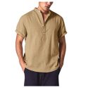 men’s shirt camisa summer short sleeve male blouse harajuku comfortable pure cotton and linen shirt men