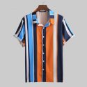 men’s shirt casual button hawaii 2020 multicolor summer fashion loose lapel leopard short sleeve beach shirt blouse #45