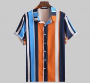 men’s shirt casual button hawaii 2020 multicolor summer fashion loose lapel leopard short sleeve beach shirt blouse #45