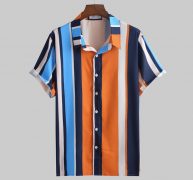 men’s shirt casual button hawaii 2020 multicolor summer fashion loose lapel leopard short sleeve beach shirt blouse #45