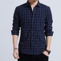 men’s shirt casual fashion striped loose lapel long sleeve shirt blouse autumn business male t-shirt men