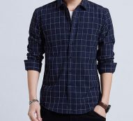 men’s shirt casual fashion striped loose lapel long sleeve shirt blouse autumn business male t-shirt men