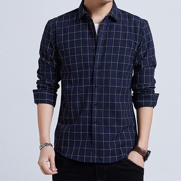 men's shirt casual fashion striped loose lapel long sleeve shirt blouse autumn business male t-shirt men