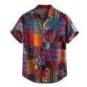 men’s shirt hawaiian hip hop streetwear shirt men full printing lapel short sleeve blouse summer loose shirts #bl2