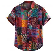 men’s shirt hawaiian hip hop streetwear shirt men full printing lapel short sleeve blouse summer loose shirts #bl2