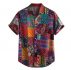 men’s shirt hawaiian hip hop streetwear shirt men full printing lapel short sleeve blouse summer loose shirts #bl2