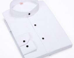 men’s shirt men’s business casual fashion solid color long sleeve shirt business gentleman office formal