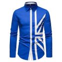 men’s shirt, new european men’s shirt, splicing long sleeve fashion