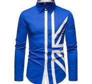 men’s shirt, new european men’s shirt, splicing long sleeve fashion