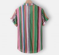 men’s shirt shirts hawaiian shirt casual button hawaii striped print beach short sleeve blouse clothing camisa masculina