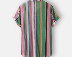 men’s shirt shirts hawaiian shirt casual button hawaii striped print beach short sleeve blouse clothing camisa masculina