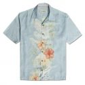 men’s shirt summer beautiful blue printed silk short sleeve floral men hawaiian shirts beach clothes plus size big