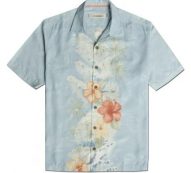 men’s shirt summer beautiful blue printed silk short sleeve floral men hawaiian shirts beach clothes plus size big