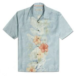 men's shirt summer beautiful blue printed silk short sleeve floral men hawaiian shirts beach clothes plus size big