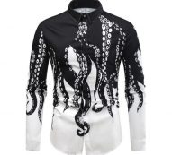 men’s shirt summer long sleeve button print casual cotton and linen slim fit blouse streetwear camisa masculina 2020