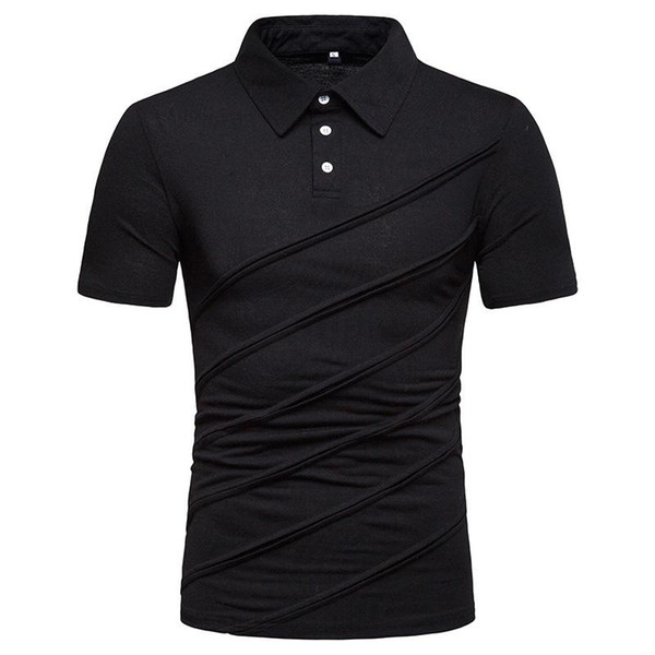 men's shirt summer new fashion fold stitching men's short-sleeved shirt casual t-shir base p037