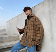 men’s shirts autumn plaid thicken coats gentleman 5xl loose streetwear hip hop band high street new clothes jacket harajuku gym