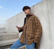 men’s shirts autumn plaid thicken coats gentleman 5xl loose streetwear hip hop band high street new clothes jacket harajuku gym