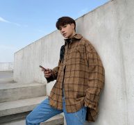 men’s shirts autumn plaid thicken coats gentleman 5xl loose streetwear hip hop band high street new clothes jacket harajuku gym