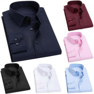 men's shirts business shirts men dress solid color turn down collar long sleeve pocket buttons down shirt men dress shirt