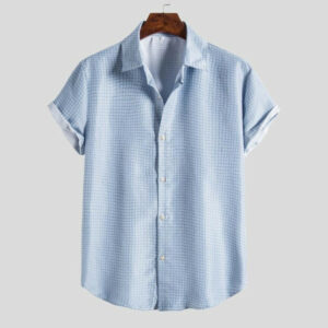 men's shirts camisa solid loose male shirt blusa masculina casual short sleeve turn-down collar shirt men camisa masculina