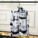 men’s shirts cotton spring fashion long sleeve full print famous personality flowers size m l xl xxl xxxl 4xl