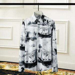 men's shirts cotton spring fashion long sleeve full print famous personality flowers size m l xl xxl xxxl 4xl