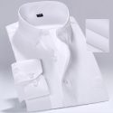 men’s shirts men’s fashion long sleeve slim shirt business casual formal work wear shirt cotton pure color